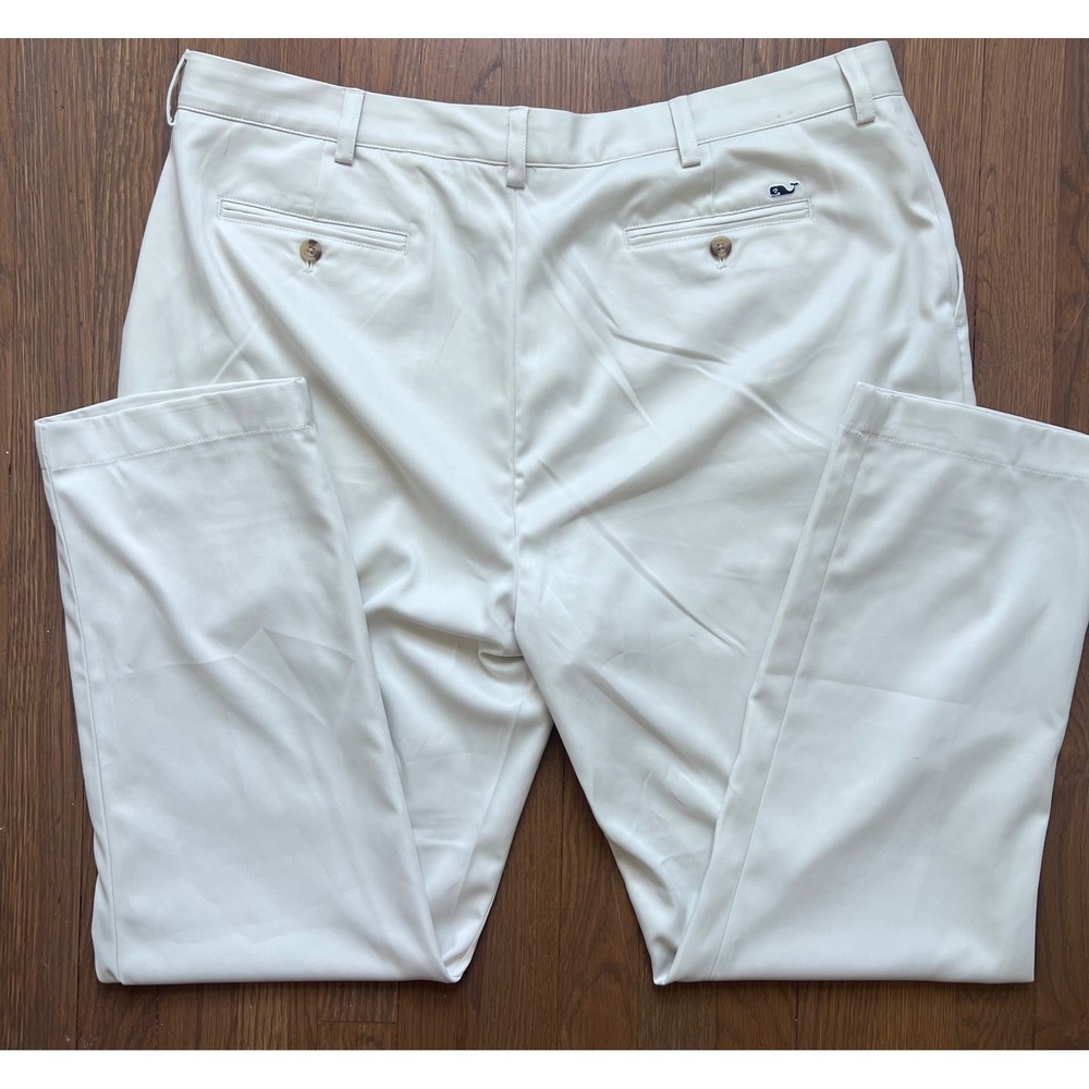 Vineyard Vines Links Pant Men's 40x30 Stone Khaki Golf Performance Trousers - Picture 4 of 5